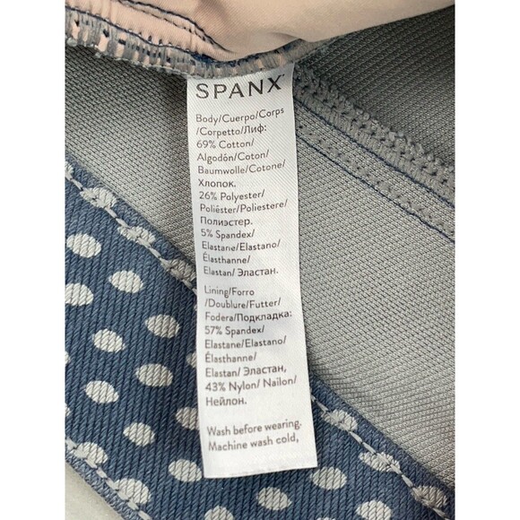 Spanx Women Medium Jean-ish Polka Dot Ankle Legging Jegging Stretch Pull On Blue - Picture 7 of 11